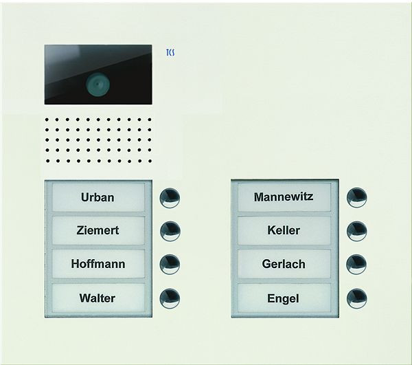 TCS Video Außenstation Serie AVU mit 8 Klingeltasten (rechtsbündig), 2-spaltig, UP weiß, AVU15080-0019