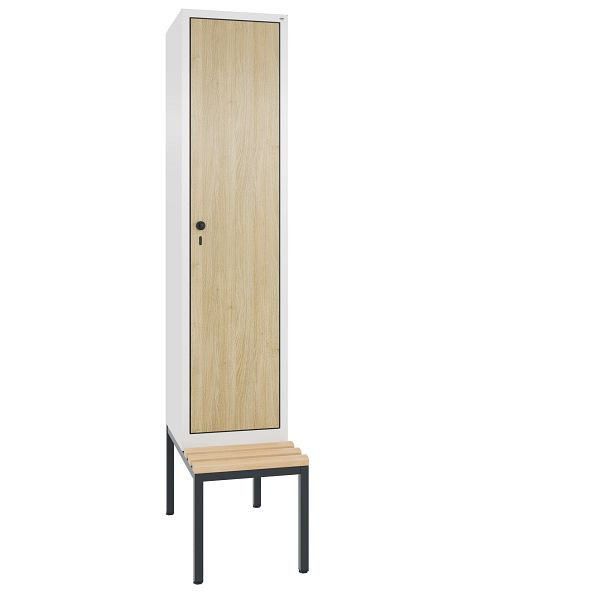 C+P Spind Evolo, 1 Abteil, H2090xB420xT815 mm, Weiß/MDF Eiche, 48050-12 S10360