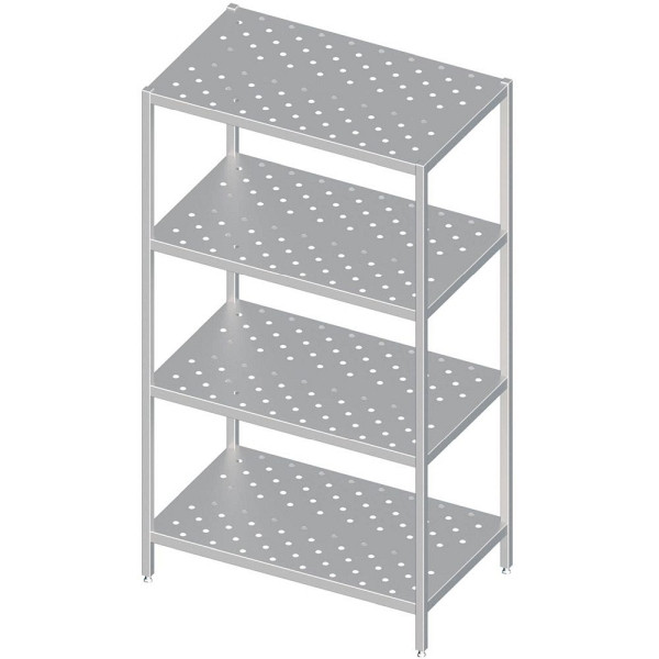 Stalgast Regal mit gelochten Böden 1600x500x1800mm, verschweißt, VRL16501