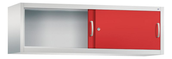 C+P Aufsatzschrank Acurado, H500xB1600xT400mm, Farbe: Lichtgrau / feuerrot, Bügelgriff, 1 OH, 2144-00 S10103
