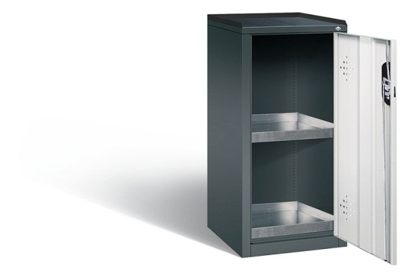 C+P Umweltschrank Acurado, H1000xB502xT500mm, Farbe: Anthrazitgrau / Lichtgrau, Muldengriff, 8721-315 S10175