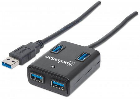MANHATTAN USB 3.0 Hub, 4 Ports, Stromversorgung über USB, 162296