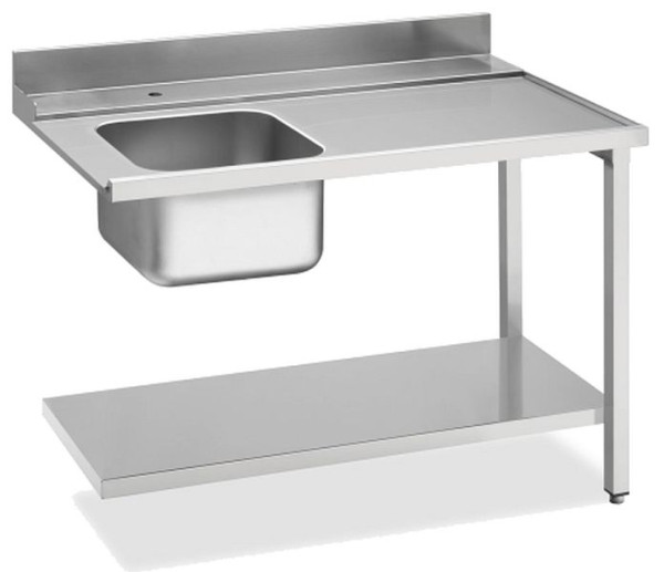 KBS Zulauftisch Becken links, Breite 120cm, Grundboden und Aufkantung, 20390110