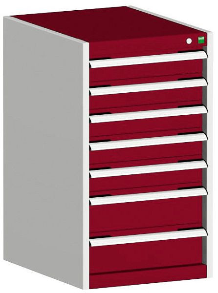 bott cubio Schubladenschrank bestückt mit 7 Schubladen BxTxH: 525 x 525 x 900 mm, RAL 7035/3004, 40010041.24V