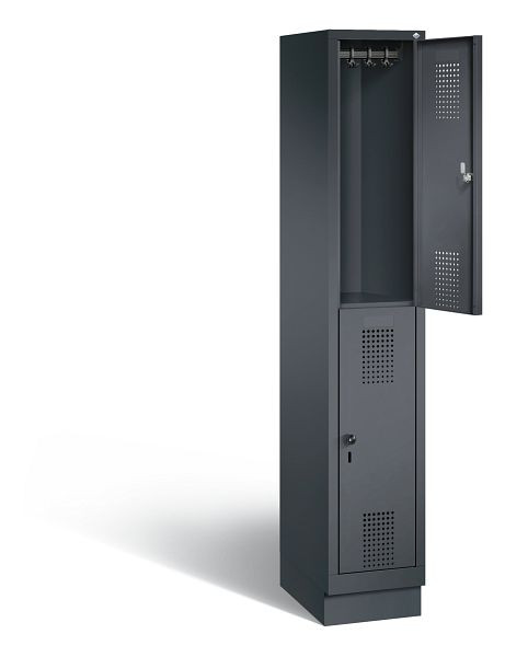 C+P Spind doppelstöckig Evolo, H1800xB320xT500mm, Farbe: Schwarzgrau, 48320-10 S10103