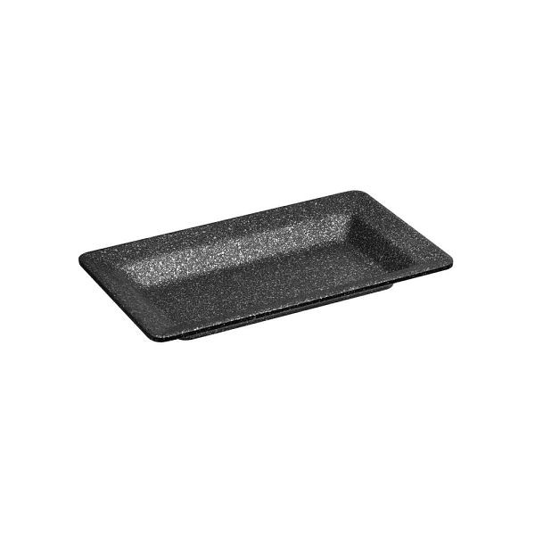 APS Tablett GN 1/4 FrostFire, Aluminium, Antihaftbeschichtung, 26,5 x 16,2 cm, Höhe 3 cm, Schwarz-silber, 30506