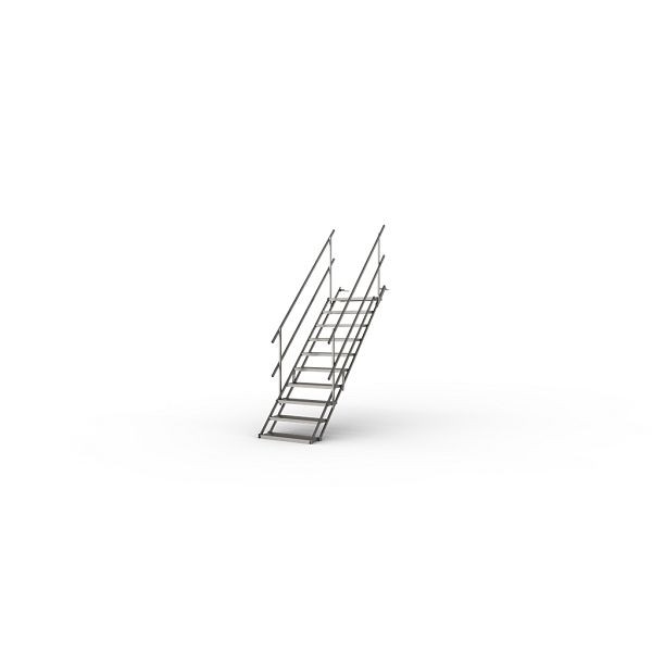 Schake Bautreppe gefertigt nach, DIN EN 12811, Breite 700mm, mit 4 Stufen, mit Geländer, verzinkt, 716004