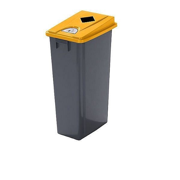 Probbax Wertstoffsammler 80 l Einwurf eckig, Wertstoffpiktogramme, 727658+727632