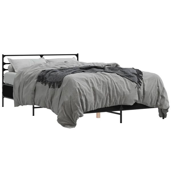 vidaXL Bettgestell Schwarz 140x200 cm Holzwerkstoff und Metall, 3280042