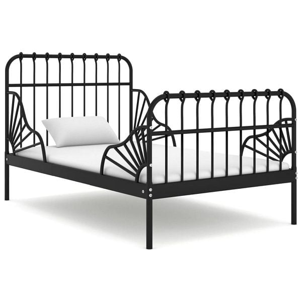 vidaXL Ausziehbett Schwarz Metall 80x130/200 cm, 324740