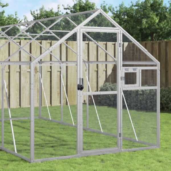 vidaXL Voliere Silbern 1,79x10x1,85 m Aluminium, 3155800