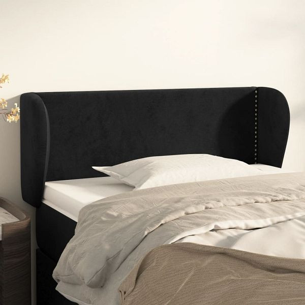 vidaXL Kopfteil mit Ohren Schwarz 103x23x78/88 cm Samt, 3117048
