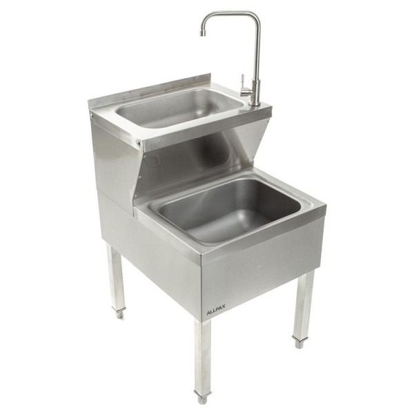 ALLPAX Ausgussbecken Edelstahl / Waschbecken 500 x 615 mm, 10014952