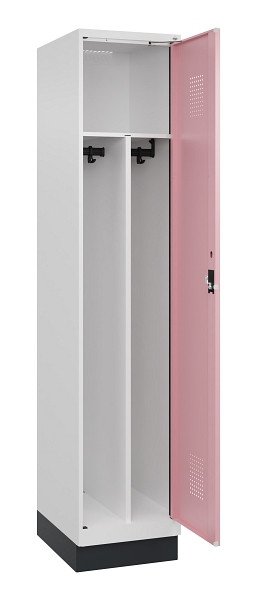 C+P Spind Evolo PLUS, mit Sockel, 1 Abteil, 1950x400x500mm, 9016/3015, Verschluss Zylinderschloss, 049020-12F S10045