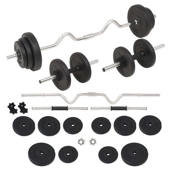 vidaXL Langhantel- und Kurzhantelset 30 kg, 91401