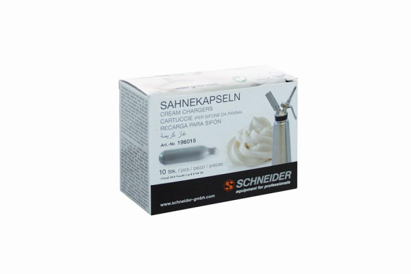Schneider Sahnekapseln, für Sahnegerät, # 196000 und # 196010, Inhalt: 10 Stück, 196015