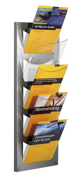 Kerkmann Wandmagazin NovaX, B 310 x T 170 x H 900 mm, alusilber/transparent, 43639814