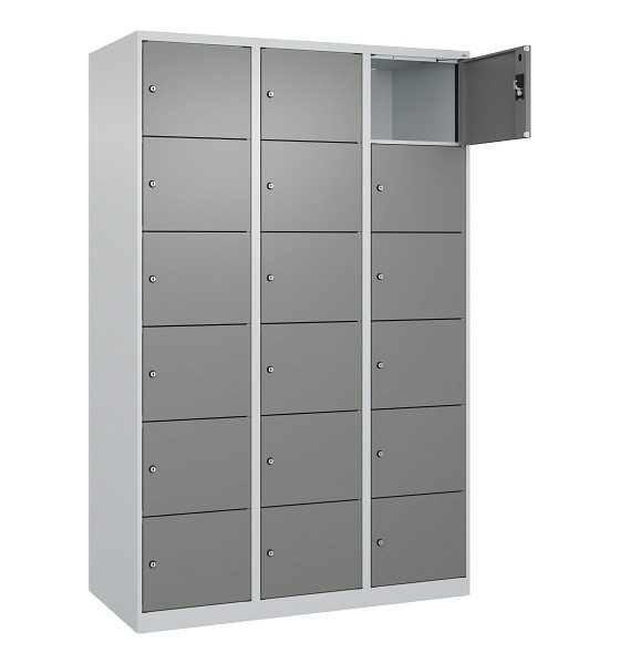 C+P Schließfachschrank Evolo PLUS, 18 Fächer, 1850x1200x500mm, 7035/0004, 049000-326 S10014