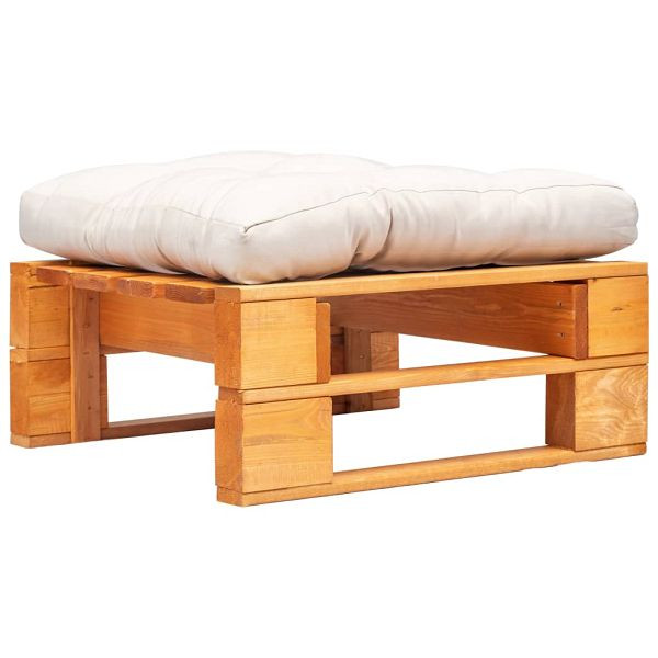 vidaXL Paletten-Ottomane mit Kissen in Sandfarben Holz Honigbraun, 277440
