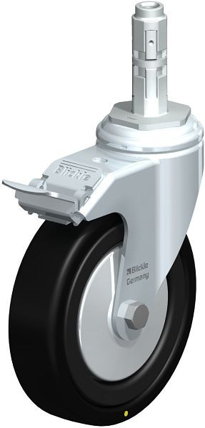 Blickle LKRA-VPA 126K-11-FI-EL-FA-E12 Apparate-Lenkrolle mit Expander & Feststeller, Vollgummi, Schwarz, 428664