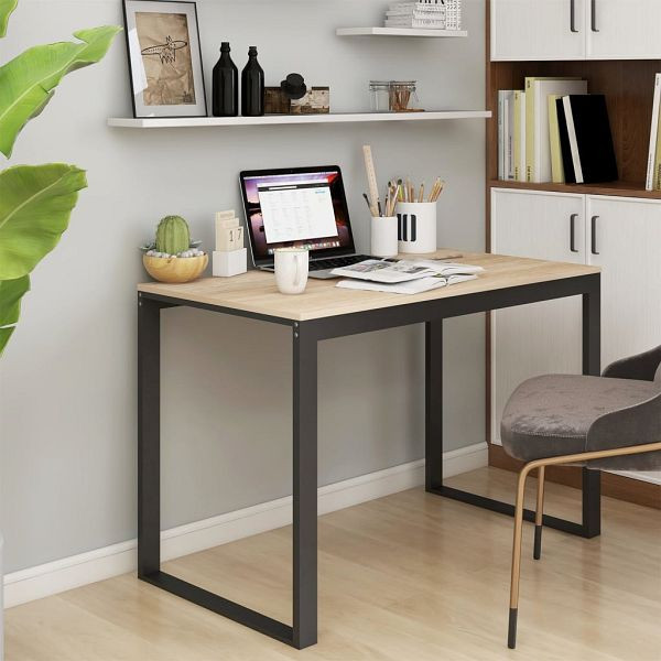 vidaXL Computertisch Schwarz und Eiche-Optik 110x60x73cm Holzwerkstoff, 30199