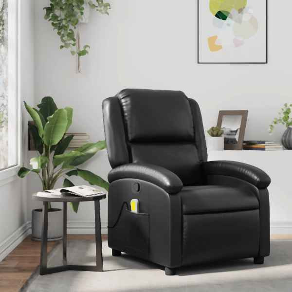 vidaXL Massagesessel Schwarz Kunstleder, Füllung: Schaumstoff, 371782