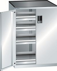 LISTA Schubladenschrank 36x27E (BxTxH) 717x600x1020mm CODE Lock, Lichtgrau 4 Schubladen, Tragkraft Schubladen: 75kg, 79.416.020.C