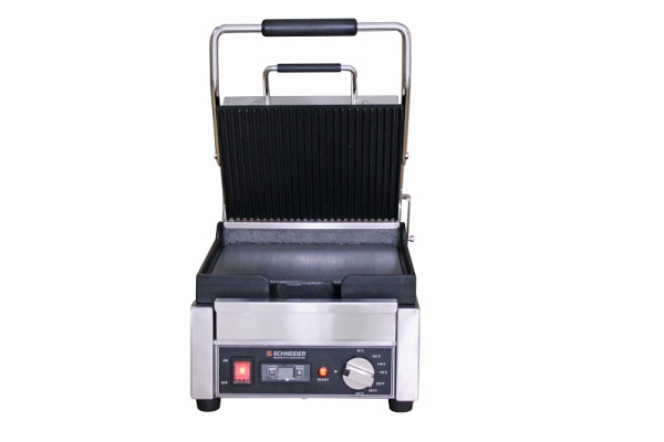 Schneider Kontaktgrill klein - gewellt / glatt, Grillfläche: 24 x 26 cm, Außenmaße: 27x29x47 cm, 150910