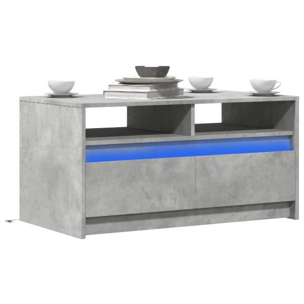 vidaXL LED-Couchtisch Betongrau Holzwerkstoff, praktisch, 851994