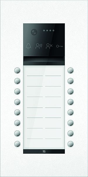 TCS Türkontrollsystem PES PRO Video Außenstation 16T 2 Spalten UP RAL9010 reinweiß, AVU600216-0019