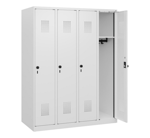 C+P Spind Evolo PLUS, 4 Abteile, 1530x1200x500mm, 9016/9016, Drehriegel, 0490005-40 S10023