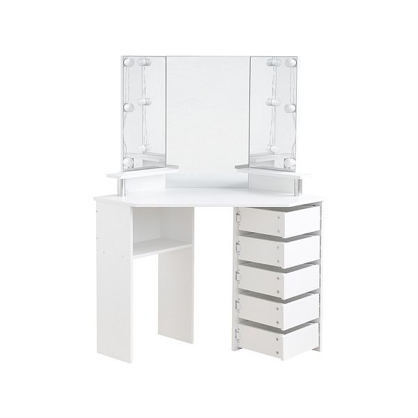HOME DELUXE Schminktisch CANDICE 142 x 111 x 54 cm - Weiß, 50856