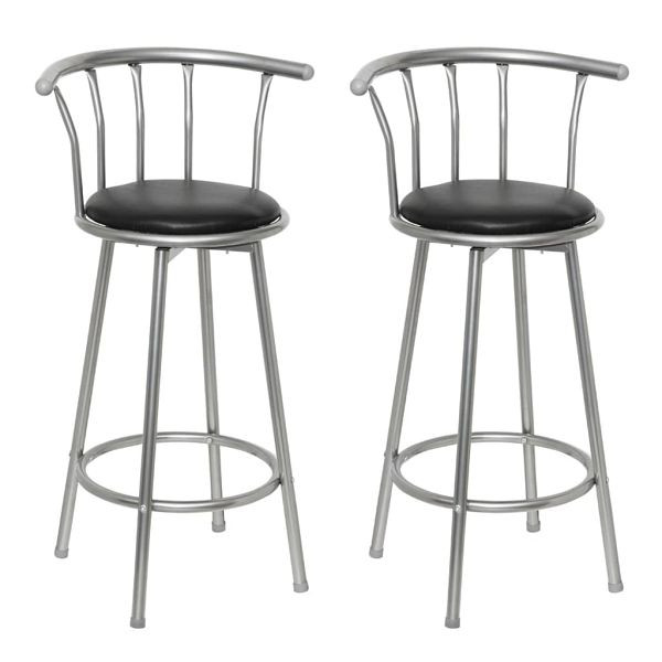 vidaXL Barhocker 2 Stück Schwarz Kunstleder, 60561, 8718475809371