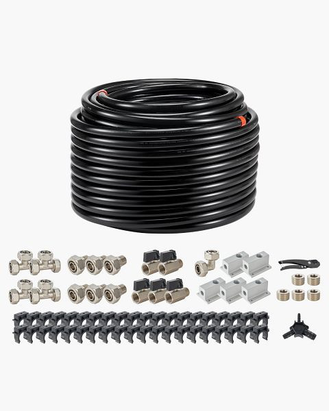 VEVOR Druckluftschlauch Set 60,96mx19,05mm HDPE/Alu-Luftleitungssystem, Schwarz, YSKQGDXT34INFHQD2V0