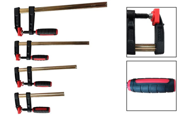 VaGo-Tools Profi Schraubzwinge 300x80 mm Zwinge Leimzwinge Klemmzwinge Temperguss, VE: 4 Stück, 220x004x4_dv