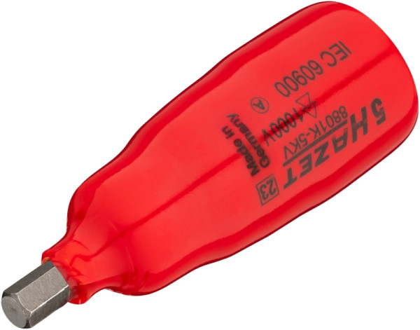 Hazet Schraubendreher-Steckschlüsseleinsatz, Vierkant hohl 10 mm, Innen-Sechskant Profil, 5 mm, Kurze Ausführung, 8801K-5KV