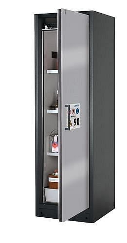 asecos Gefahrstoffschrank Select W-63R-O (one touch), 600 mm, 3 Böden, Tür Silber, 3007504930076
