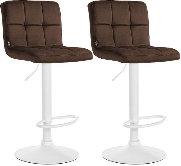 CLP Barhocker Peru Samt weiß, braun, VE: 2 Stück, 324930