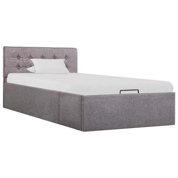 vidaXL Stauraumbett Hydraulisch Taupe Stoff 100x200 cm, 285595