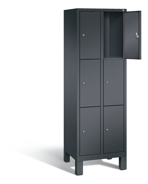 C+P Schließfachschrank Evolo, H1850xB610xT500mm, Farbe: Schwarzgrau, 48010-203 S10003