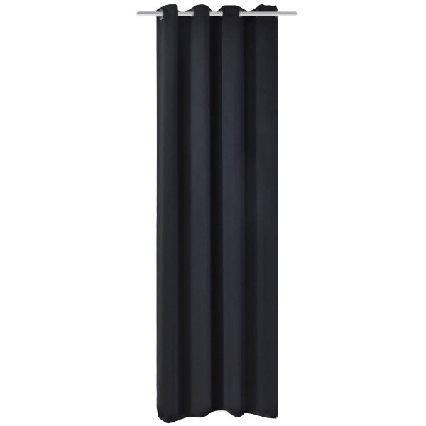 vidaXL Verdunkelungsvorhang mit Metallösen 270 x 245 cm Schwarz, 132203