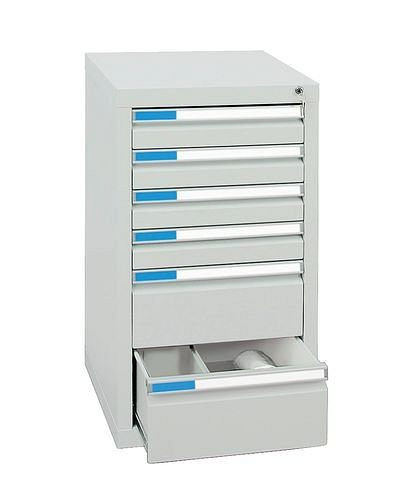 stumpf Schubladenschrank Esta mit 6 Schubladen, grau, grau, B 500 mm, H 900 mm, 251944
