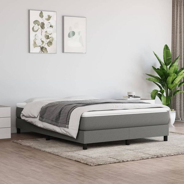 vidaXL Bettgestell Dunkelgrau 140x190 cm Stoff, 3120509