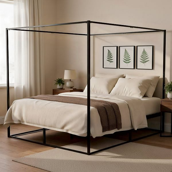 CLP Himmelbett Batoni 180x200, schwarz, 326457, 4255716360948