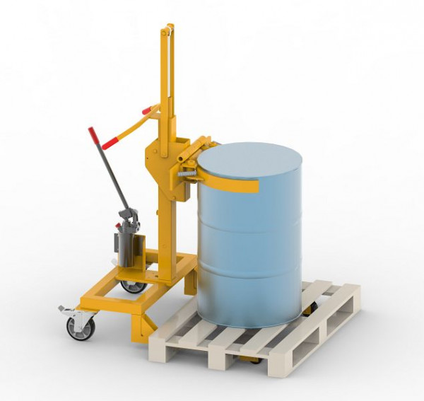 MEILLER Fasstransporter (Lifter) mit Einschubfahrwerk für Auffangwanne, mit Verriegelungsautomatik, Traglast: 300 kg, LB 300 PA-E/V