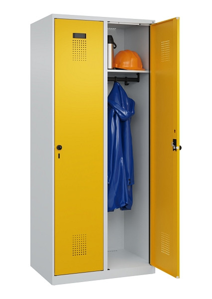 C+P Spind Evolo PLUS, 2 Abteile, 1850x800x500mm, 7035/1004, Verschluss Drehriegel, Ablageböden 2, 049000-22 S10000