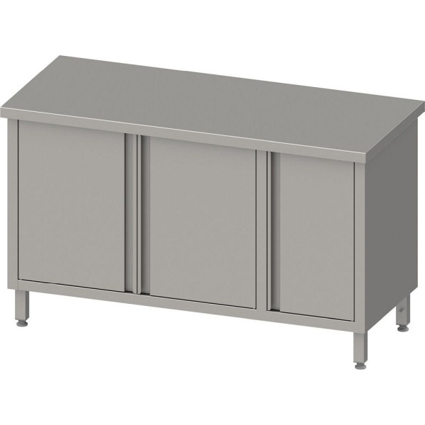 Stalgast Arbeitsschrank mit Flügeltüren 2000x700x850mm, mit Flügeltürschrank rechts, ohne Aufkantung, verschweißt, VAS20707R