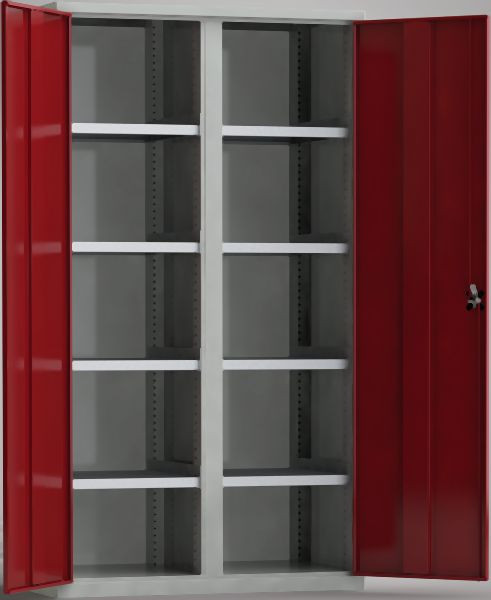 KLW Universalschrank 2000x1108x656mm, abschließbare Flügeltüren, Mitteltrennwand, 8 verzinkte Fachböden (je 100 kg Tragkraft), 7FS-PP2000TD-2004MPB
