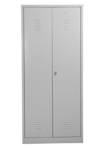 Gürkan Putzmittelschrank, 50 x 80 x 180 cm, Lichtgrau, Vorhangschloss, links 4 Fächer, CLC/HD.1880, 104531