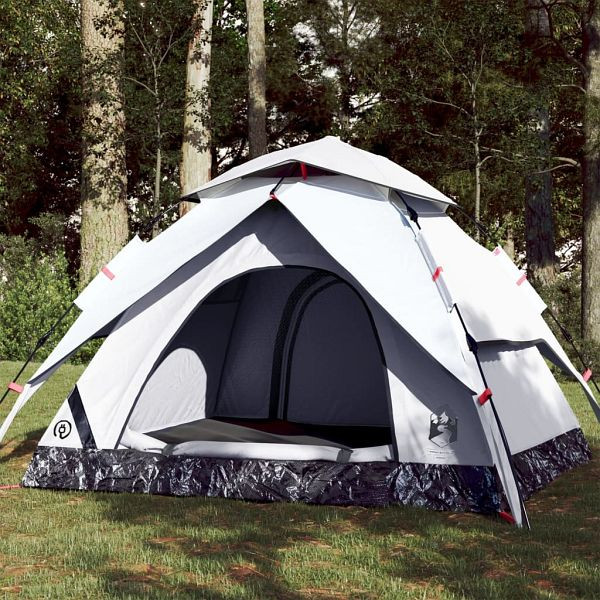 vidaXL Kuppel-Campingzelt 4 Personen Weiß Verdunkelt Quick Release, 4004184
